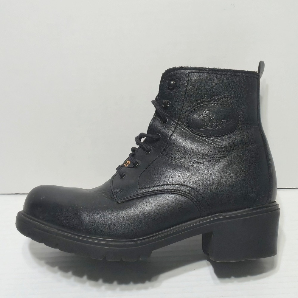 Havana Joe‎ Women's Black Leather Lace Up Ankle Boots Size EU 39 Lug Sole